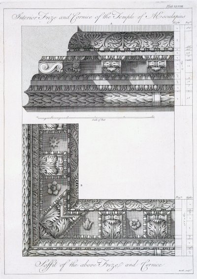 Interior frieze and cornice of the Temple of Aesculapius, from 